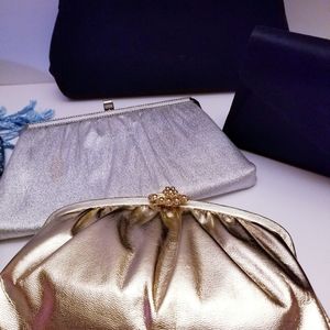 4 Vintage Bundle set of  gold/silver/black purses
